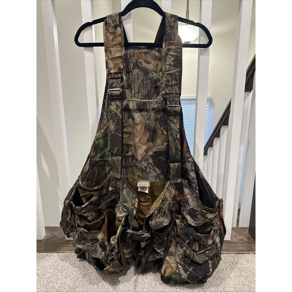 Fieldline Camo Turkey Hunting Vest Large Many Pockets Clip Closure Strap Adjust